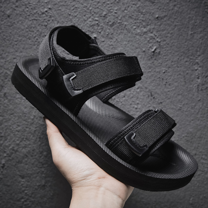 Men Shoes Velcro - Adjustable Flat Sandals For Wide Foot