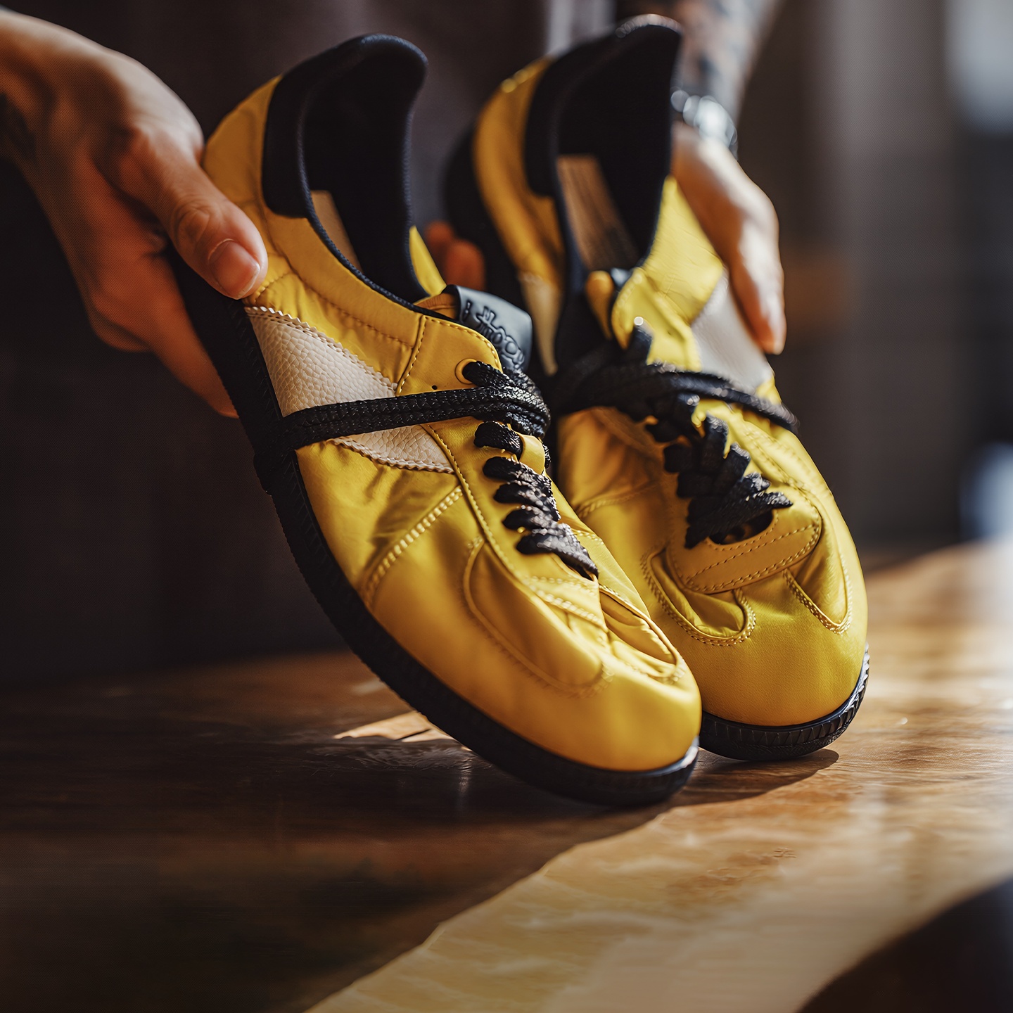 Men Shoes Yellow - Maden Unisex Vintage Yellow Sneakers Classic