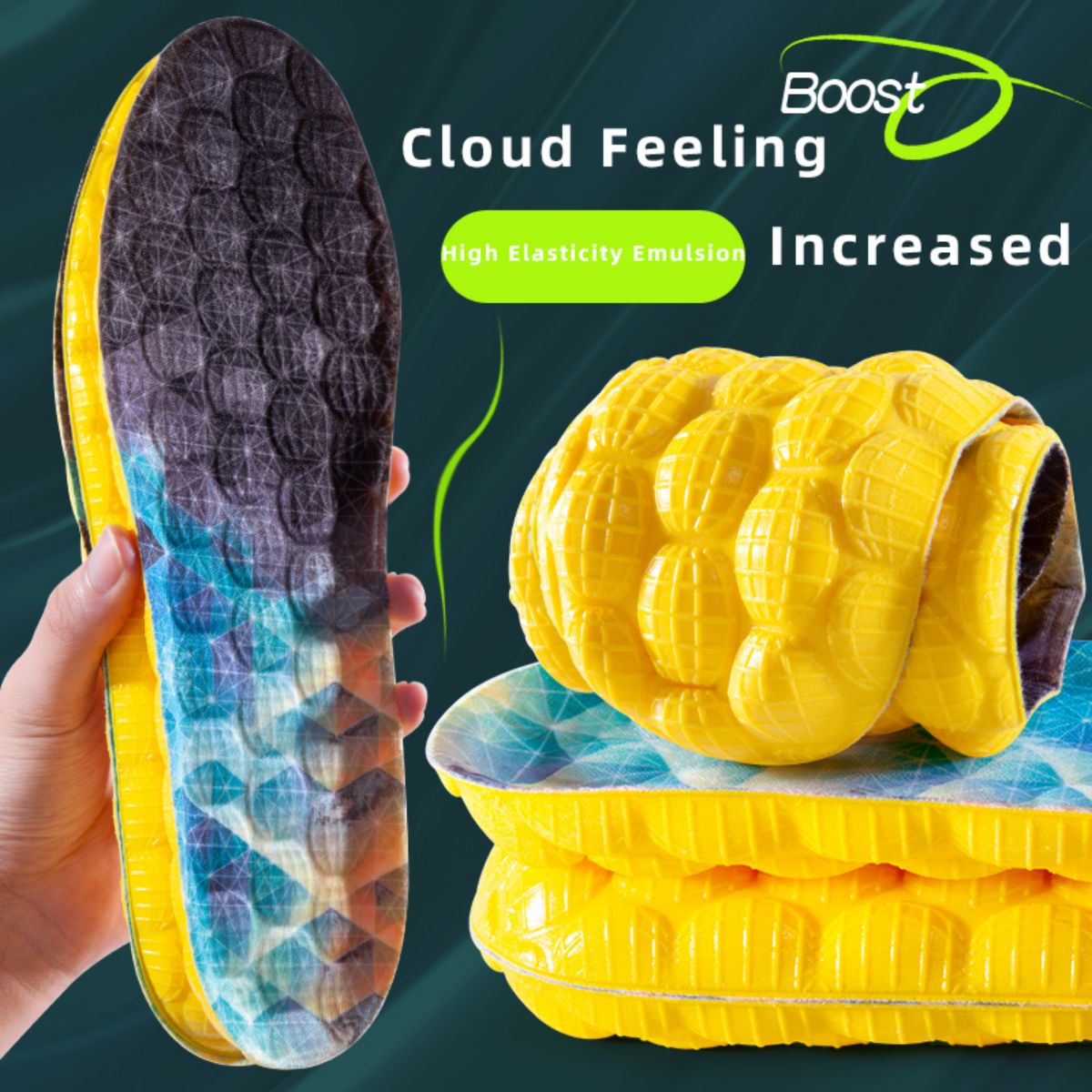 Men Shoes Yellow - 1Pair 4D Cloud Technologyt High Elasticity
