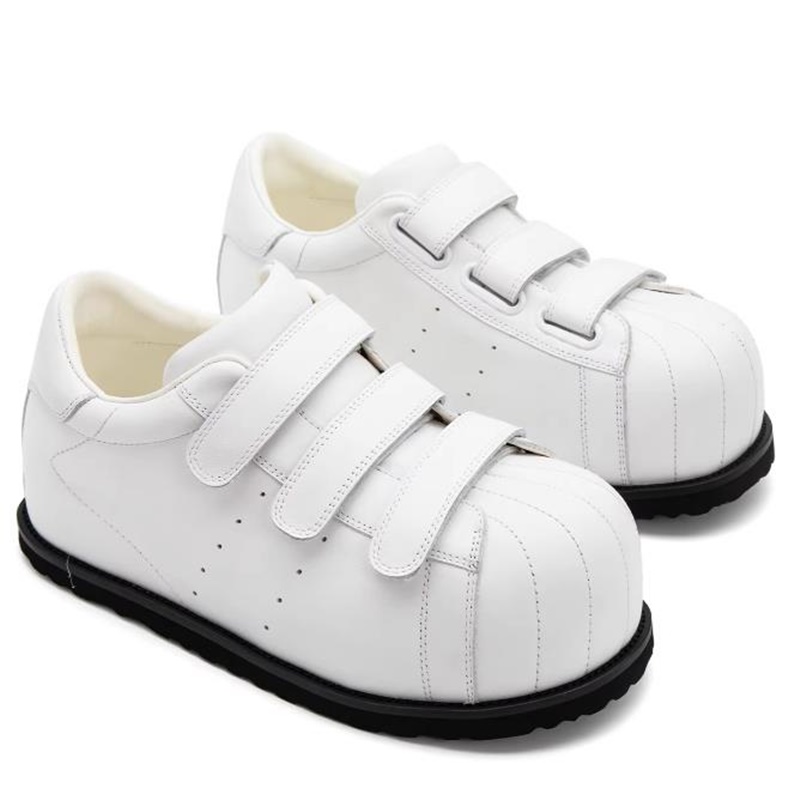 Men Shoes Velcro - Full-leather Shell-toe Skate Shoes For Men