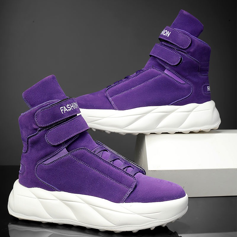 Men Shoes Velcro - 2026 Purple High Top Sneakers Men