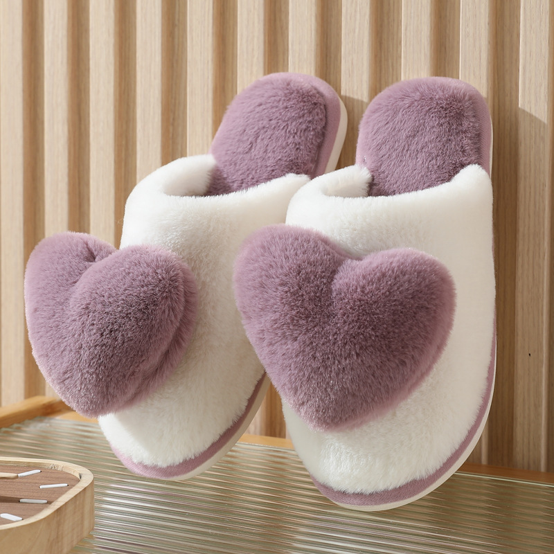 Men'S Shoes Comfort - Winter Warm Heart Pattern Cotton Slippers