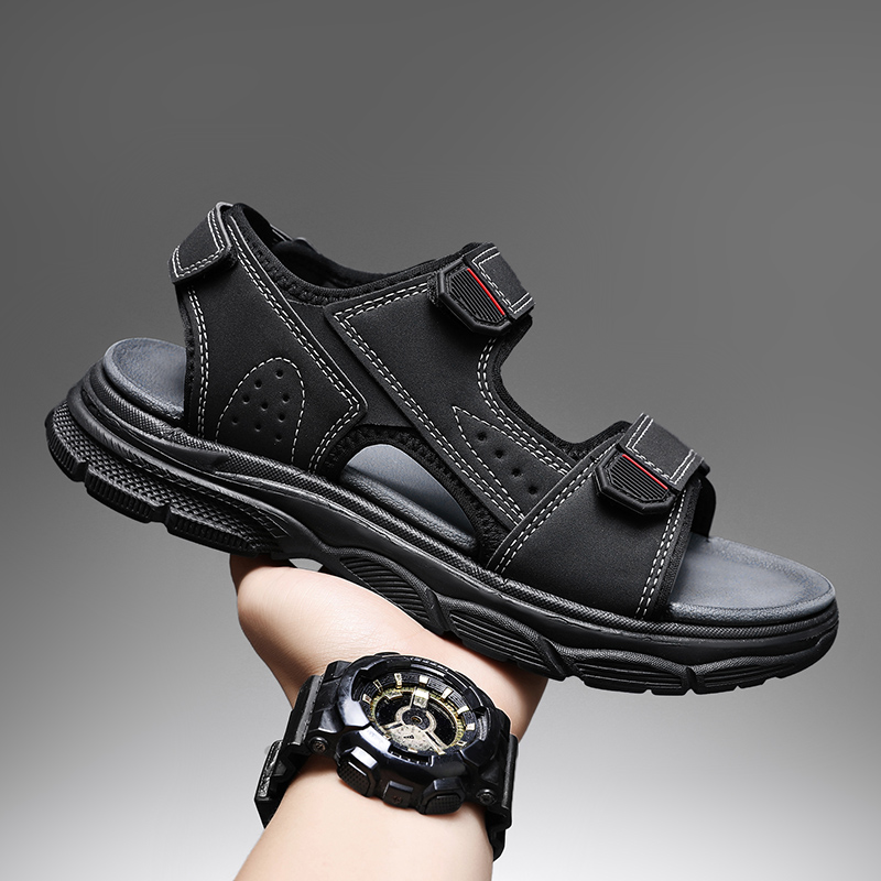 Men Shoes Velcro - Men's Outdoor Sandals with Adjustable Velcro