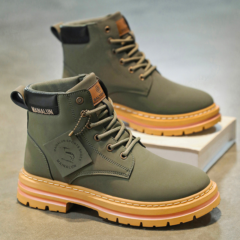 Classic Men High Top Boots Hig - Men Shoes Yellow ulasan dan harga
