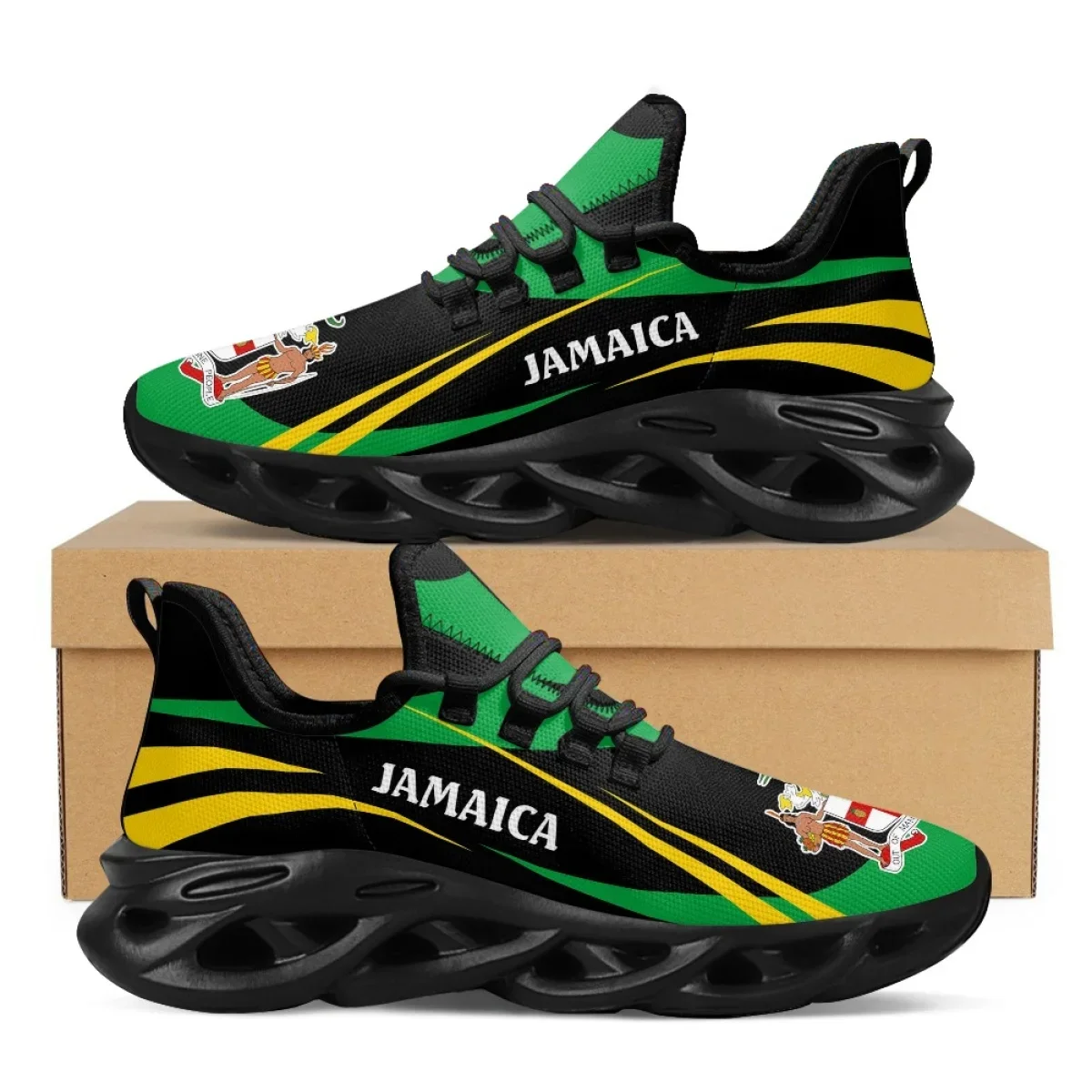Jamaica Flag Print Shoes Men S - Mesh Trainer Breathable ulasan dan harga