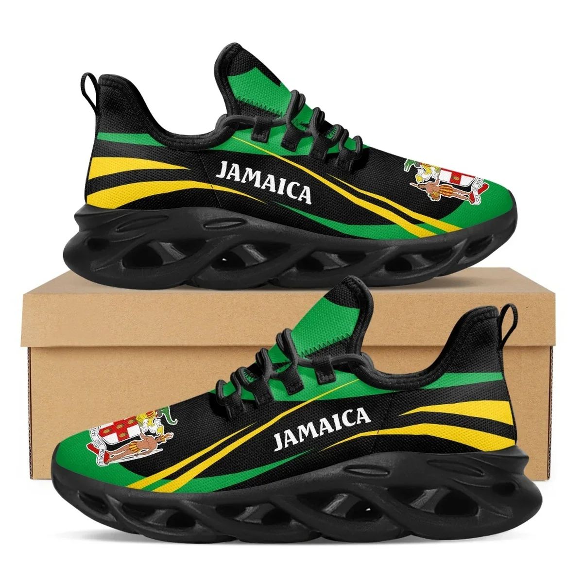 Jamaica Flag Print Shoes Men S - Mesh Trainer Breathable ulasan dan harga