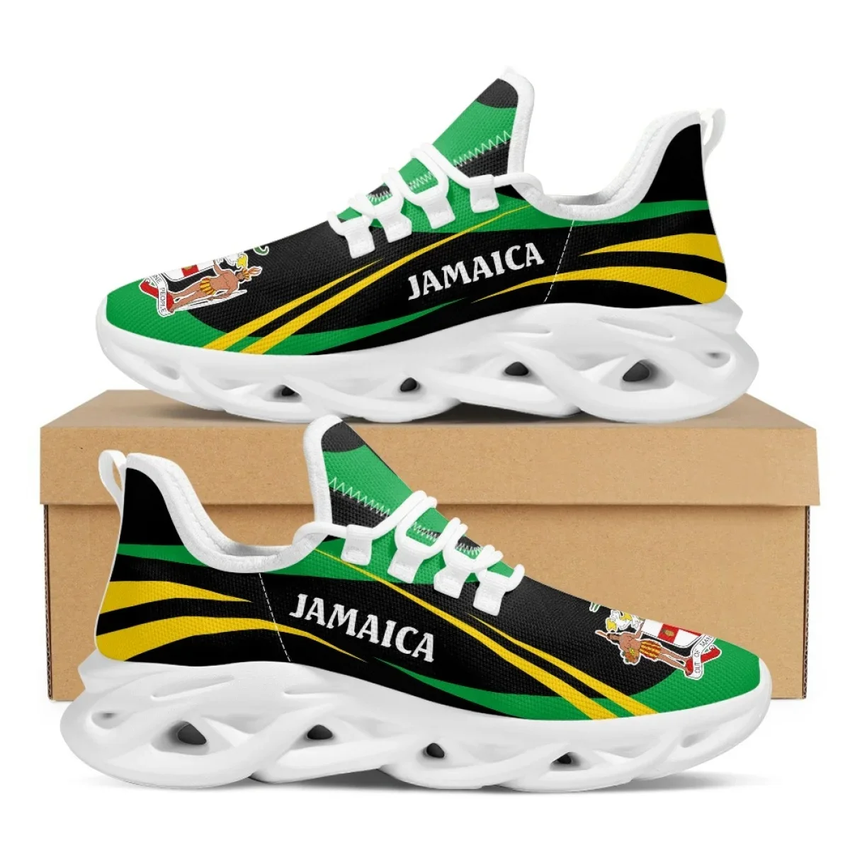 Jamaica Flag Print Shoes Men S - Mesh Trainer Breathable ulasan dan harga
