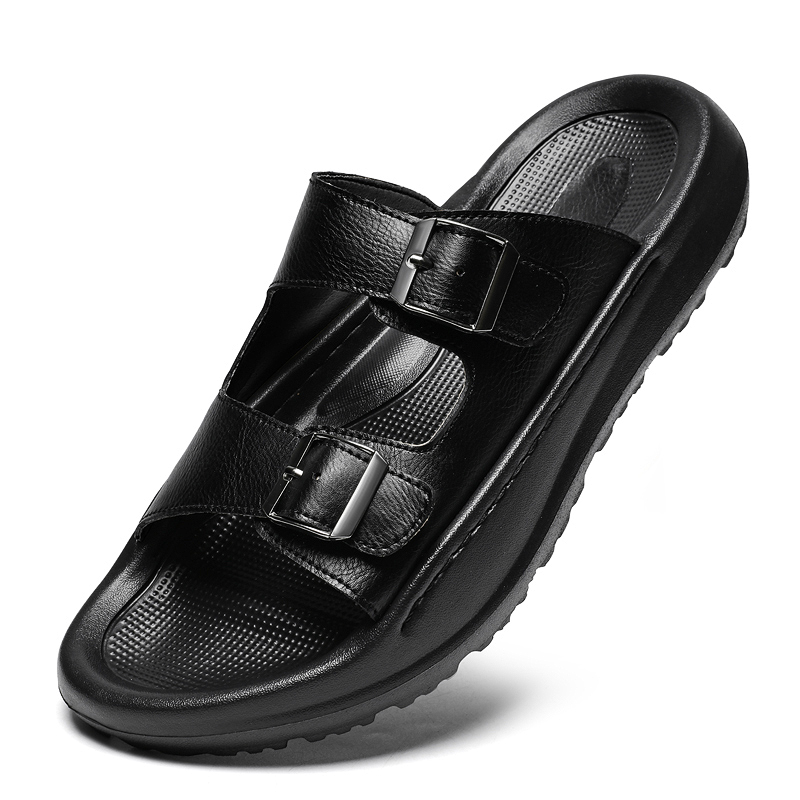 Mens Slip On Sandals Leather S - Men Shoes Velcro ulasan dan harga