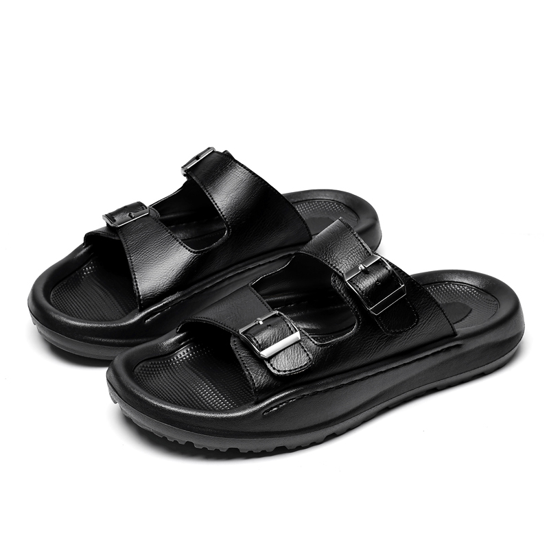 Mens Slip On Sandals Leather S - Men Shoes Velcro ulasan dan harga