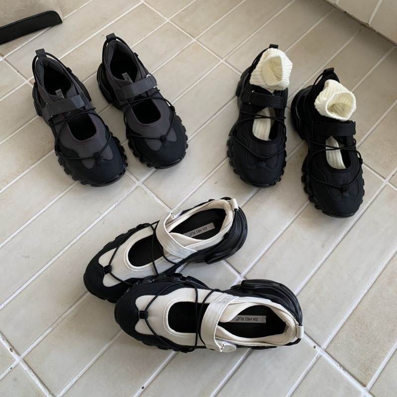 Sporty Chunky Platform Mary Ja - Men Shoes Velcro ulasan dan harga
