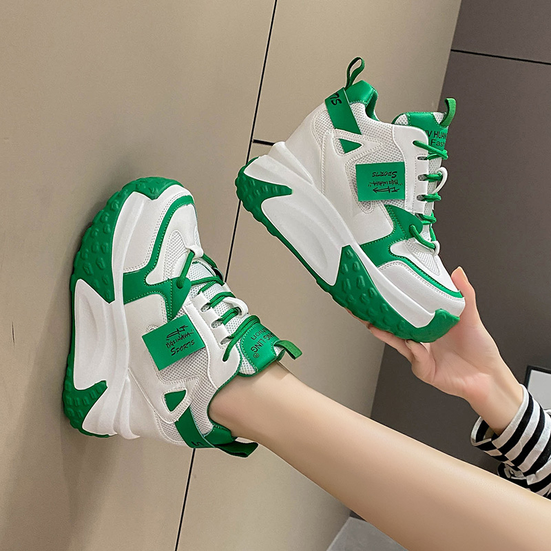 9.5CM Women High Platform Snea - Mesh Trainer Breathable ulasan dan harga