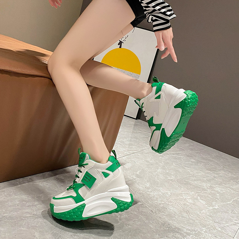 9.5CM Women High Platform Snea - Mesh Trainer Breathable ulasan dan harga