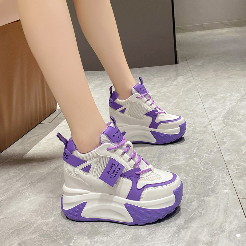 9.5CM Women High Platform Snea - Mesh Trainer Breathable ulasan dan harga