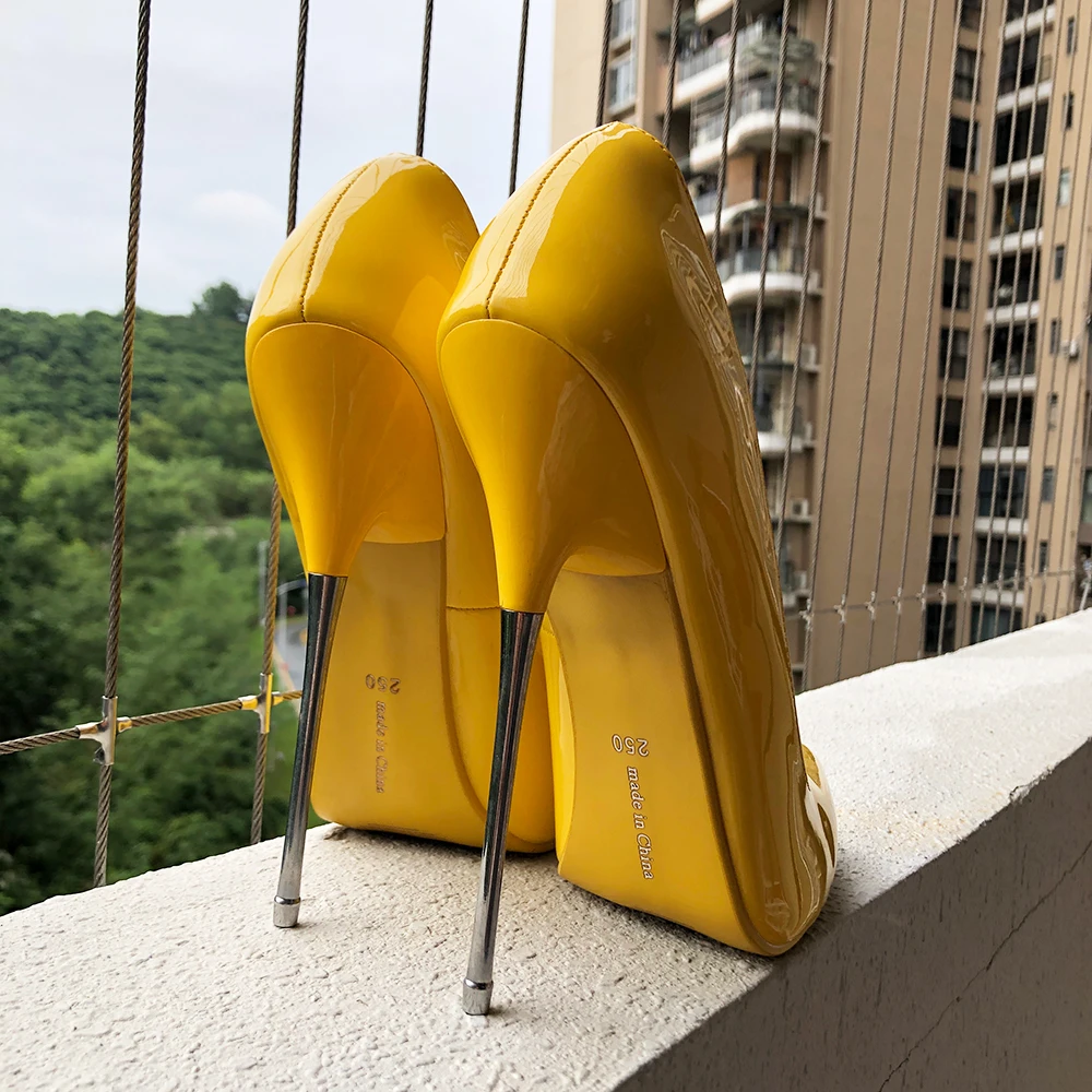 NEWLY 16cm Ultra High Metal He - Men Shoes Yellow ulasan dan harga