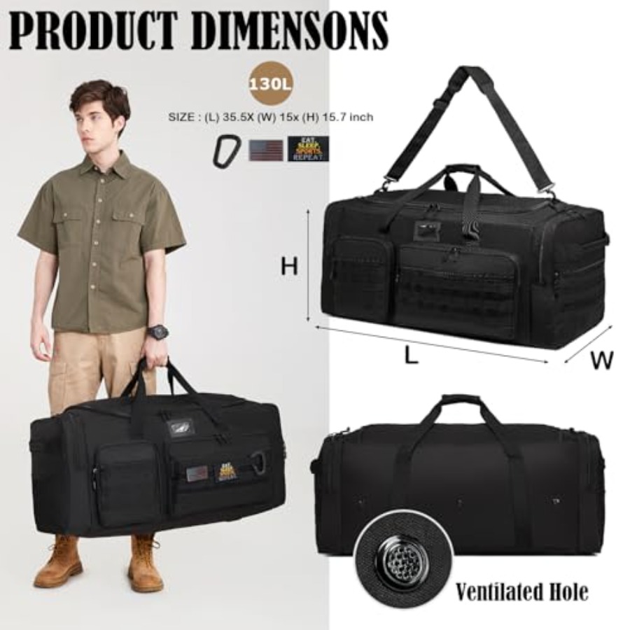 130L Extra Large Duffle Bag fo - Men'S Shoes Xl ulasan dan harga