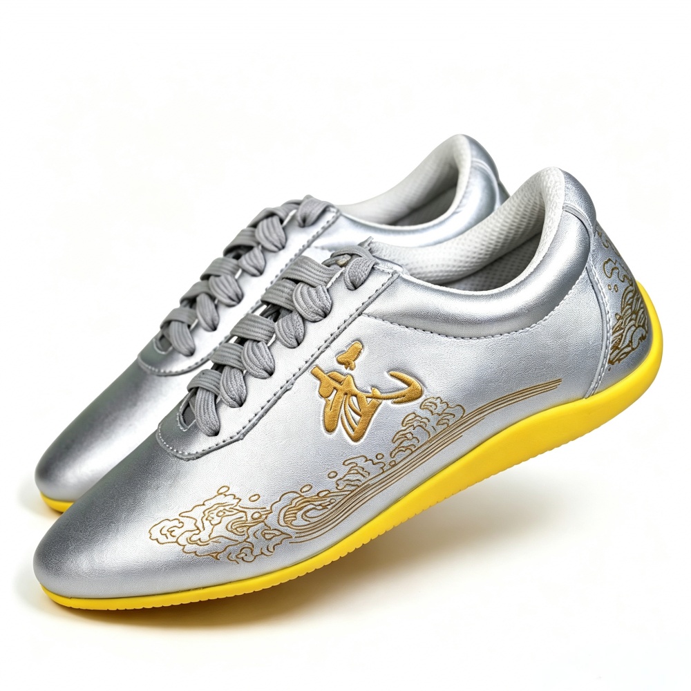 Glossy Genuine Leather Kung Fu - Men Shoes Yellow ulasan dan harga