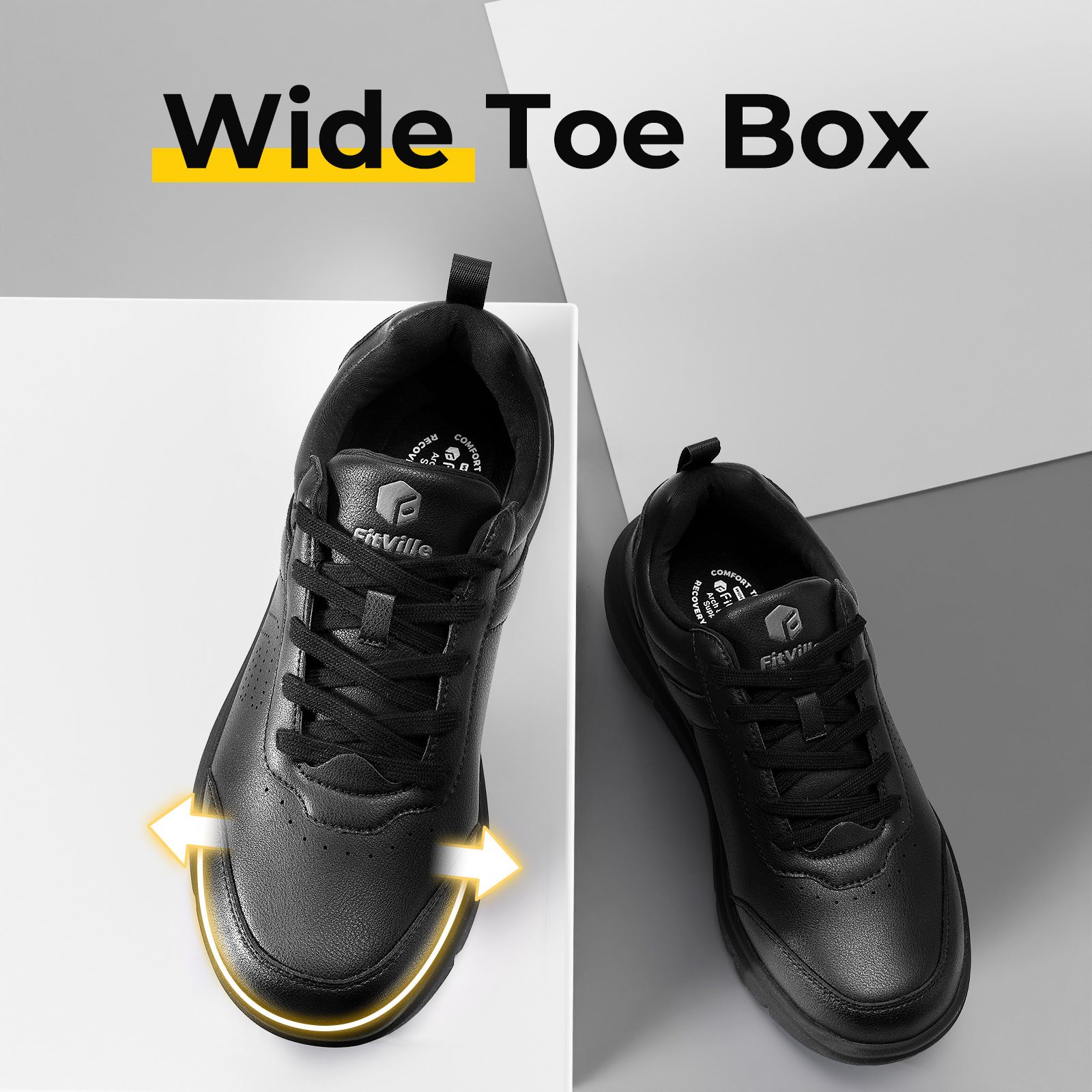 FitVille Men's Casual Leather  - Men'S Shoes For Wide Feet ulasan dan harga