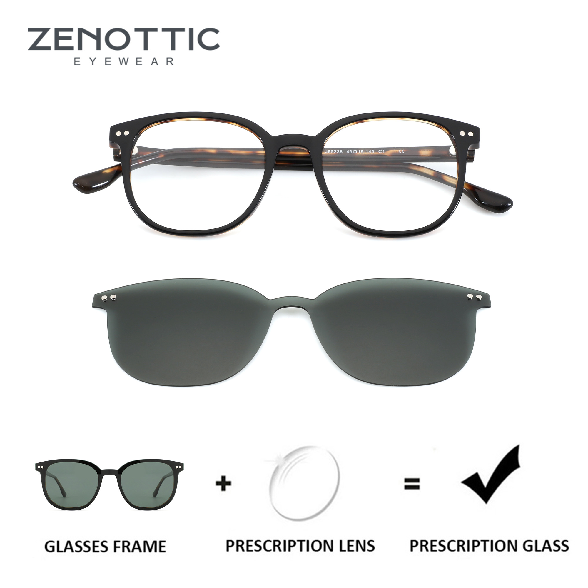 ZENOTTIC Square Acetate Magnet - Men Shoes Zegna ulasan dan harga